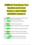 COMM 257 Final Review Test &vert; Questions and Correct Answers &vert; Latest Update 2024&sol;2025 &vert; Graded A&plus;