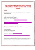 ATI PN Adult Medical Surgical Online Practice B  2020 with well detailed rationale 2024 newest  version