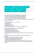 UTA A&P II Final Exam Review Questions with All Correct Answers &lpar;Newest Update&rpar;
