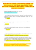 NURS MISCHEALTH 30 chapters ASSESSMENT 8TH EDITION JARVIS TEST BANK Q & AS BEST EXAM SOLUTION SATISFIED GUARANTEED LATEST UPDATE 2022&sol;2023 GRADED A&plus;