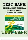 Test Bank for Quick & Easy Medical Terminology 9th Edition by Peggy C&period; Leonard
