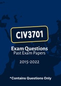 CIV3701 - Exam Revision Questions (2015-2022)
