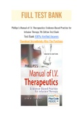 Phillips&rsquo;s Manual of I&period;V&period; Therapeutics&colon; Evidence-Based Practice for Infusion Therapy 7th Edition Test Bank