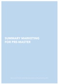 Summary textbook Marketing for Pre-master