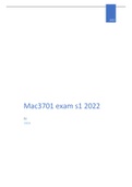 Exam (elaborations) MAC3701 - Application Of Management Accounting Techniques (MAC3701) 