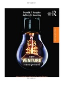 New Venture Management 2nd Edition Kuratko Test Bank  ISBN-13: 9781138208919  |Complete Test Bank |ALL CHAPTERS.