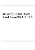 WGU NURSING C475 Final Exam Verified Answers 2022