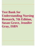 Test Bank for Understanding Nursing Research, 7th Edition, Susan Grove, Jennifer Gray, ISBN