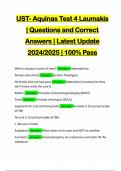 UST- Aquinas Test 4 Laumakis &vert; Questions and Correct Answers &vert; Latest Update 2024&sol;2025 &vert; 100&percnt; Pass