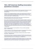 TSC&comma; CSP American Staffing Association Questions & Answers