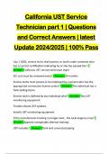 California UST Service Technician part 1 &vert; Questions and Correct Answers &vert; latest Update 2024&sol;2025 &vert; 100&percnt; Pass
