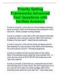 Priority Setting Frameworks Advanced Test Questions with Verified Answers