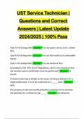 UST Service Technician &vert; Questions and Correct Answers &vert; Latest Update 2024&sol;2025 &vert; 100&percnt; Pass