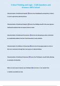Critical Thinking and Logic - C168 Questions and  Answers 100&percnt; Solved