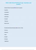 WGU C168-Critical Thinking & Logic- Questions and  Answers 
