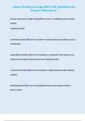 Critical Thinking and Logic WGU C168- Questions and  Answers 100&percnt; Solved