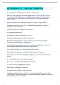 SUBSTANCE USE DISORDERS EXAM QUESTIONS AND ANSWERS