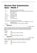 Actual Quiz week 7 Review Test Submission: Quiz - Week 7