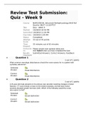 Actual week 9 quiz Review Test Submission: Quiz - Week 9