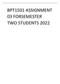 BPT1501 ASSIGNMENT 03 FORSEMESTER TWO STUDENTS 2022.