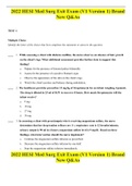2022 HESI Med Surg Exit Exam (V1 Version 1) Brand New Q&As Latest Update.Download to Score A-Plus
