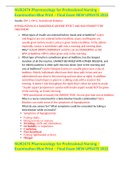 NUR2474 Pharmacology for Professional Nursing &ndash; Examination Blue Print &ndash; Final Exam NEW UPDATE 2022