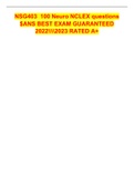 NSG403&Tab;100 Neuro NCLEX questions &dollar;ANS BEST EXAM GUARANTEED 20222023 RATED A&plus;