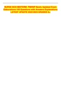 NURSE 6635 MIDTERM&Tab;PMHNP Newly Updated Exam Elaborations 100 Questions with Answers Explanations LATEST UPADTE 2022&sol;2023 GRADED A&plus;