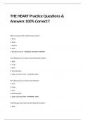 THE HEART Practice Questions & Answers 100&percnt; Correct&excl;&excl;