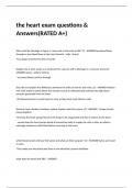 the heart exam questions & Answers&lpar;RATED A&plus;&rpar;