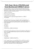 FON- Exam 1 Review UPDATED Actual  Exam Questions and CORRECT Answers