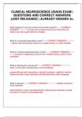 CLINICAL NEUROSCIENCE USAHS EXAM &vert; QUESTIONS AND CORRECT ANSWERS &lpar;JUST RELEASED&rpar; &vert; ALREADY GRADED A&plus; 