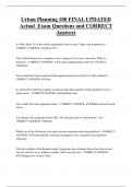 Urban Planning   Bundled Exam Questions and CORRECT Answers