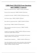 URBS   Bundled Exam Questions and CORRECT Answers