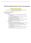 NUR 2392 Multidimensional Care II Exam 1 (V1) Study Guide