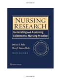 Nursing Research: Generating and Assessing Evidence for Nursing Practice 10th Edition Denise Polit Test Bank ISBN-13: 9781496300232 | COMPLETE TEST BANK |ALL CHAPTERS .