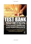 Nutrition for Sport Exercise and Performance 1st Edition Belski Test Bank .ISBN-13: 9781760297497 | COMPLETE TEST BANK |ALL CHAPTERS .