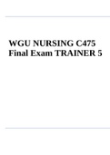 WGU NURSING C475 Final Exam Latest 2022 &lpar;Verified Answers&rpar;
