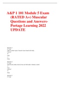 A&P 1 101 Module 5 Exam (RATED A+) Muscular Questions and Answers- Portage Learning 2022 UPDATE
