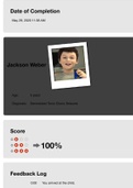 Jackson Weber Feedback Log.|Age: 5 years Diagnosis: Generalized Tonic-Clonic Seizures Score 100%