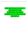 CSIS 340 FINAL EXAM 1 – QUESTION AND ANSWERS ALL100% CORRECT GUARANTEED GRADE A+