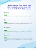 Activity Director Exam &lpar;Latest 2024&sol; 2025 Update&rpar; Guide &vert; Qs & As&vert; 100&percnt; Correct&vert; Grade A &lpar;Verified Answers&rpar;