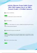 Activity Director Exam Guide &lpar;Latest 2024&sol; 2025 Update&rpar; Qs & As&vert; 100&percnt; Correct&vert; Grade A &lpar;Verified Answers&rpar;