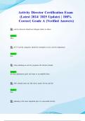 Activity Director Certification Exam &lpar;Latest 2024&sol; 2025 Update&rpar; &vert; 100&percnt; Correct&vert; Grade A &lpar;Verified Answers&rpar;