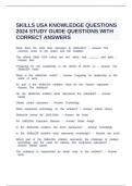 SKILLS USA KNOWLEDGE QUESTIONS 2024 STUDY GUIDE QUESTIONS WITH CORRECT ANSWERS&period;