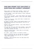 OHIO BMV PERMIT TEST 2024 &lpar;PART 1&rpar; QUESTIONS WIH CORRECT ANSWERS&period;