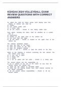 KSHSAA 2024 VOLLEYBALL EXAM REVIEW QUESTIONS WITH CORRECT ANSWERS&period;