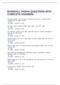 BASEBALL OHSAA QUESTIONS WITH COMPLETE ANSWERS&period;