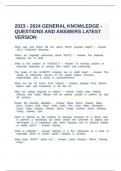 2023 - 2024 GENERAL KNOWLEDGE - QUESTIONS AND ANSWERS LATEST VERSION&period;