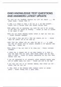 OHIO KNOWLEDGE TEST QUESTIONS AND ANSWERS LATEST UPDATE&period;